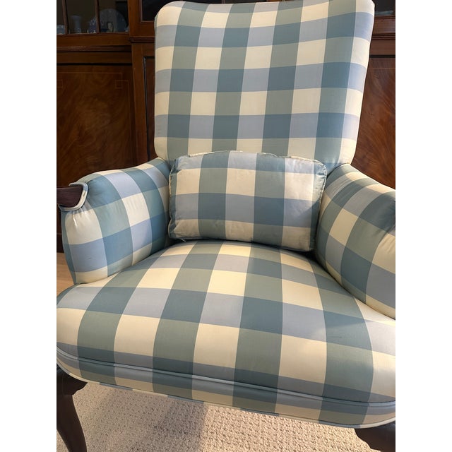 1940s Antique Armchair | Lee Jofa Silk Upholstery For Sale - Image 5 of 10