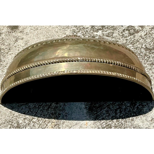 Vintage Regency Brass Wall Pocket For Sale - Image 4 of 8