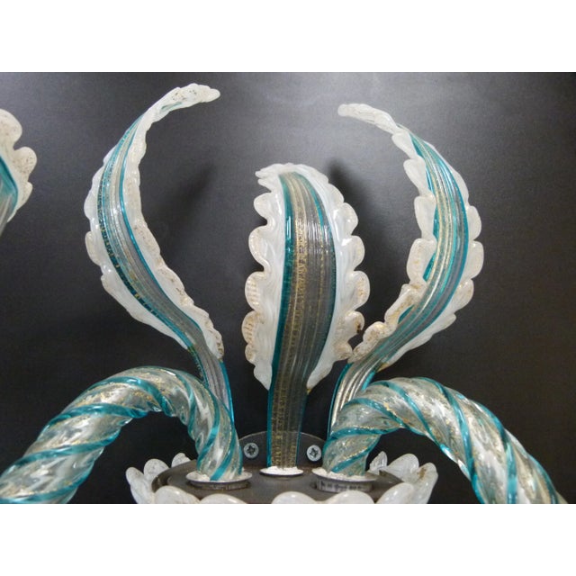 Mid-Century Modern Gold & Green Murano Glass Wall Lights from Avem, 1960s, Set of 2 For Sale - Image 3 of 7