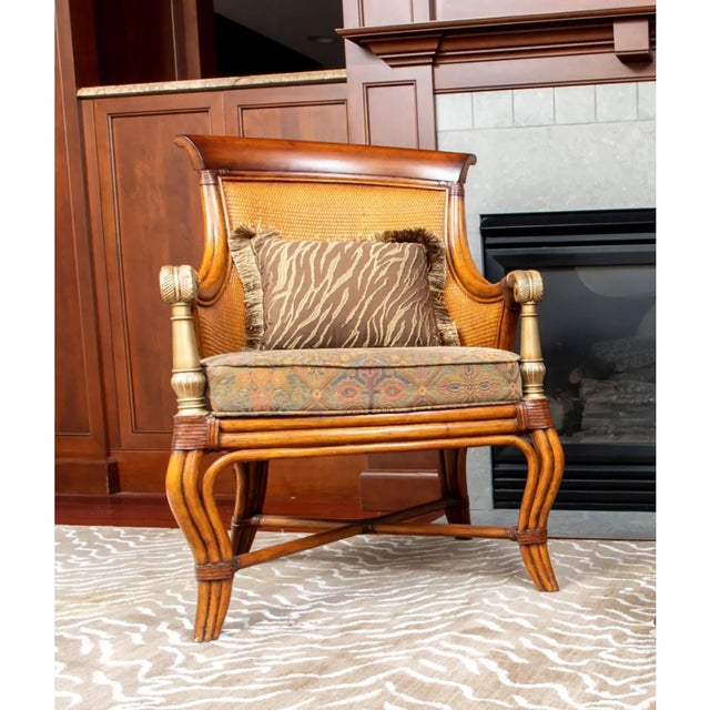 English A Pair Ethan Allen Bermuda Upholstered Chair For Sale - Image 3 of 8