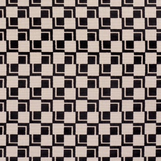 Schumacher Edison Velvet Fabric In Noir For Sale