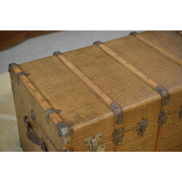 1950s Vintage Travel Trunk with Key, 1950s For Sale - Image 5 of 11