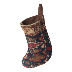 Handmade Stocking From Antique Oriental Rug - Tribal Rug Holiday Stocking
