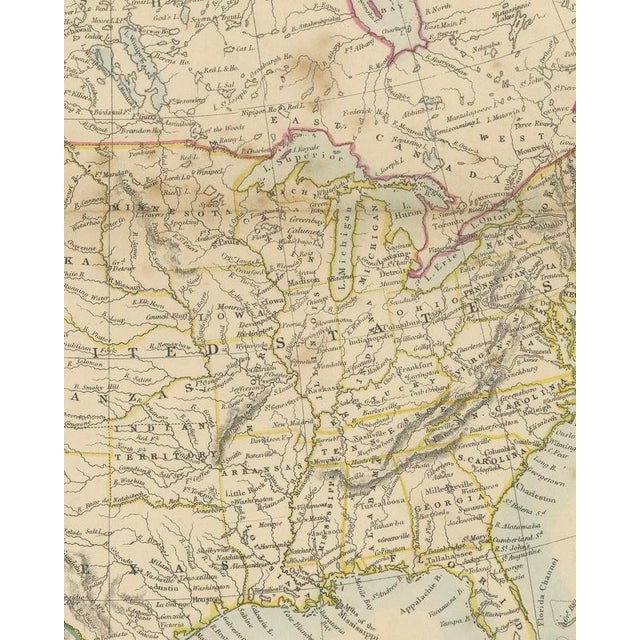Antique Map of North America with Russian America and West Georgia, 1858 For Sale - Image 4 of 9