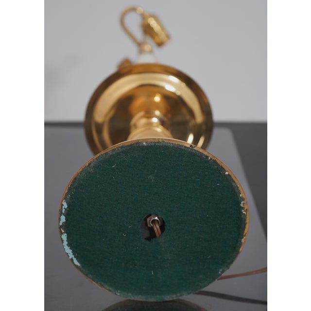 1980s Colonial Style Large Candlestick Style Table Lamp For Sale - Image 9 of 9