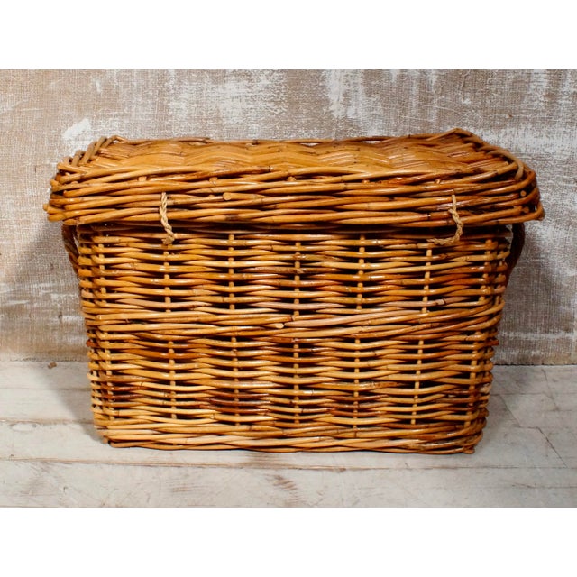 Vintage Wicker Log Basket, 1960 For Sale - Image 4 of 9
