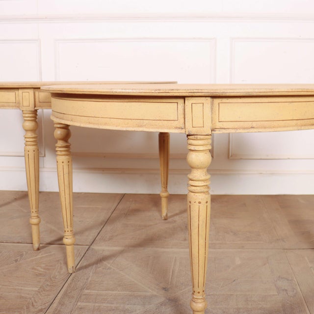 Good pair of 19th C Swedish painted pine console tables.1850 This piece is designed in the style of the selected designer...