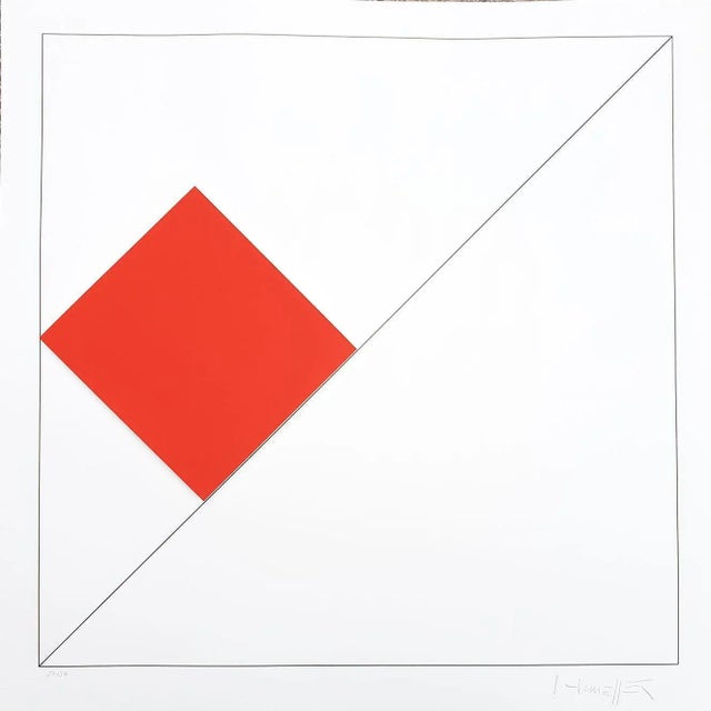 Gottfried Honegger, Composition 1 3D Square (Red), 2015, Silkscreen For Sale - Image 6 of 6