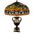 Vintage Rose Petal Tiffany Style Table Lamp With Brass Base For Sale