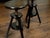 Wood Pair of 1920s American Adjustable Artist's Stools with Black Finish For Sale - Image 7 of 8