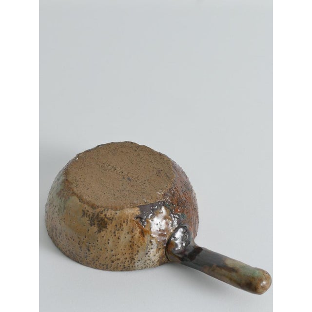 Handmade Studio Ceramic Textured Stoneware Bowl with Sculptural Handle, 1970s For Sale - Image 13 of 15