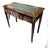 French Louis XVI Writing Desk With Green Leather Top, Marquetry Inlays & Gilded Gold Leaf Details For Sale