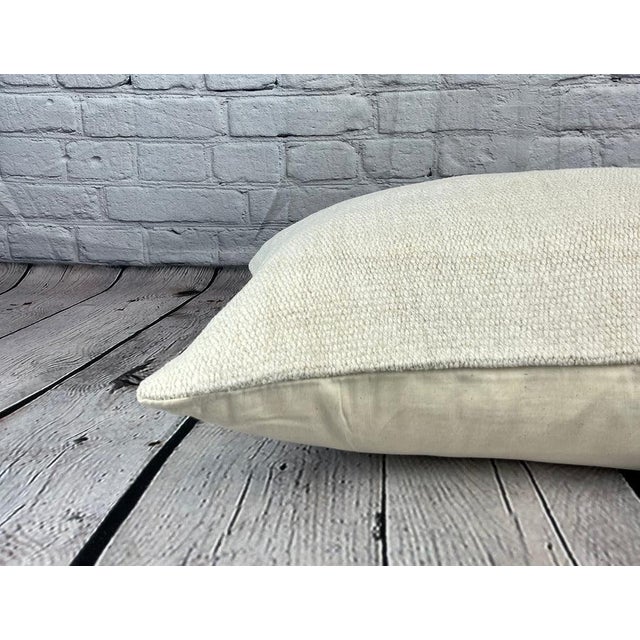 16 x 24 Hemp Pillow Turkish Cushion Natural White Pillow Cushion Cover For Sale - Image 4 of 4