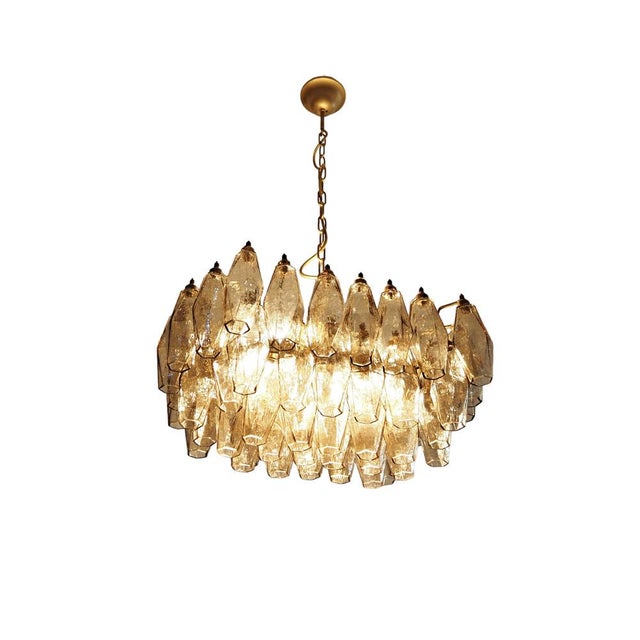 Murano Poliedri Chandelier in Smoked Glasses by Carlo Scarpa, 1990 For Sale - Image 13 of 16