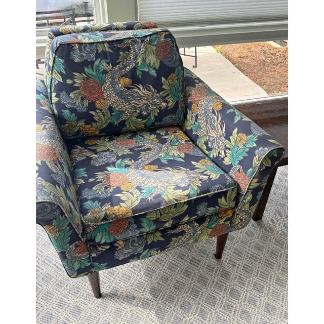 Vintage MCM chair set! Good condition- beautiful fabric and style chair.