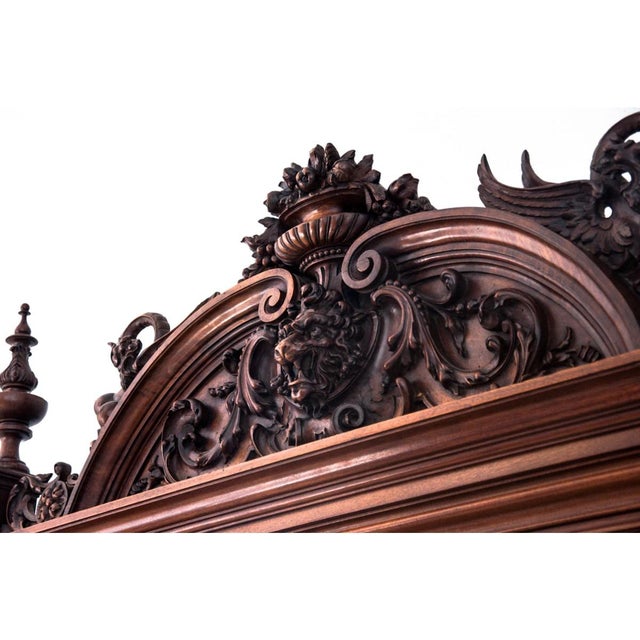 Brown Antique Glass Mirror Wardrobe, France For Sale - Image 8 of 15