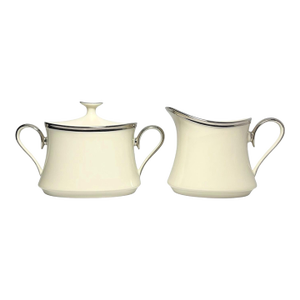 Lenox “Solitaire” Porcelain Sugar Bowl & Creamer