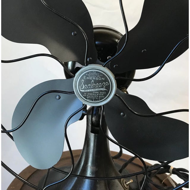 1930s Vintage Art Deco 1937 Emerson Seabreeze Electric Fan For Sale - Image 5 of 8