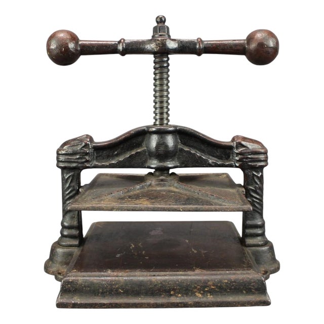 Antique Cast Iron Bookbinding Press, Continental European, 1900 For Sale