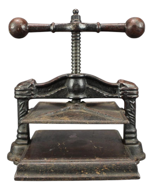 Antique Cast Iron Bookbinding Press, Continental European, 1900