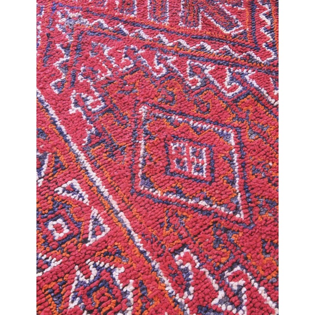 Textile Red Moroccan Rug - 10.6 X 5.9 Ft For Sale - Image 7 of 8