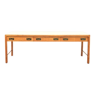 1960s Mid-Century Modern Gerry Zanck for Gregori Long Travertine Sofa/Console Table For Sale