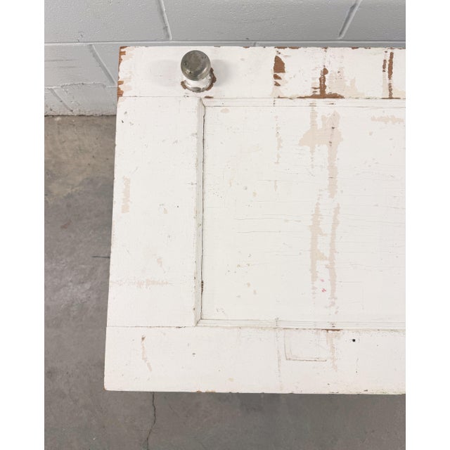 Mid 20th Century Vintage Industrial Farmhouse Work Bench Table With Caster Wheels For Sale - Image 5 of 10