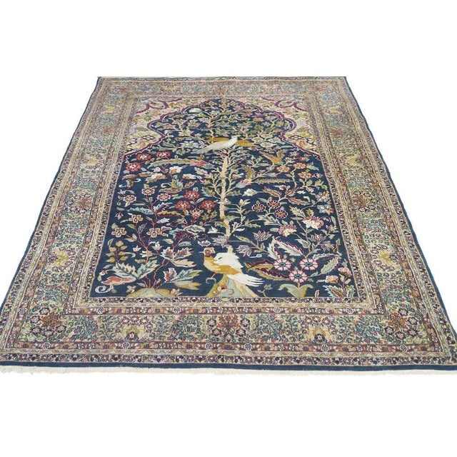 Hand Knotted Persian Tabriz Wool & Silk Rug For Sale - Image 9 of 12