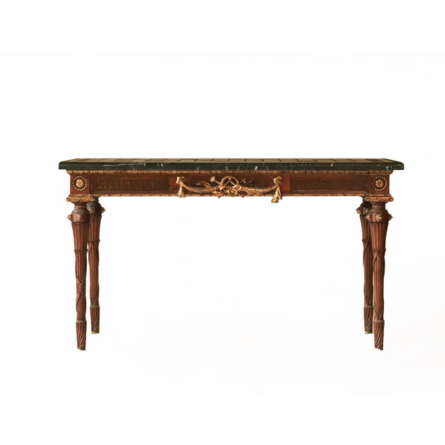 20th Century George III Style Side Table/Desk With Italian Marble/Semi-Precious Stone Specimen Chess Board Table Top For Sale - Image 4 of 13