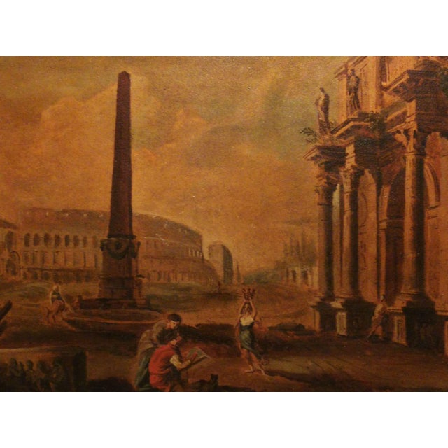 Architectures with Figures, Watercolor, Framed, Set of 2 For Sale - Image 5 of 6