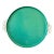 MCM Hollywood Regency Teal / Green Enamel Round Serving Tray, Moiré Glaze by Kyes For Sale