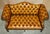 Antique Brown Leather Chesterfield Library Living Room Set, Set of 4 For Sale - Image 14 of 18