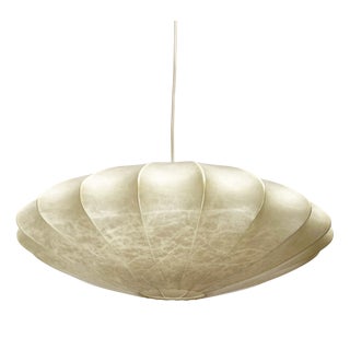 Mid-Century Modern UFO Discus Cocoon Pendant Lamp by Friedel Wauer for Goldkant Leuchten, Germany, 1960s For Sale