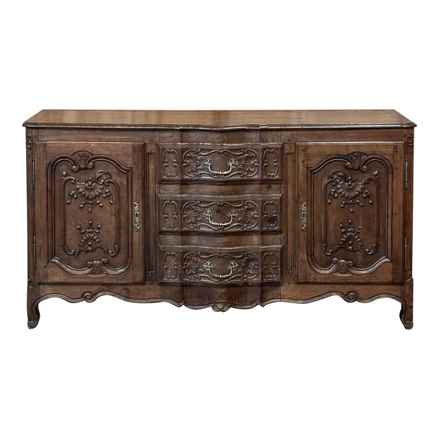 18th Century Liège Louis XV Period Carved Oak Buffet For Sale