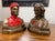 Antique Art Nouveau Dante & Beatrice Figural Bronze Bookends – Heavy Painted Bust Pair For Sale In San Francisco - Image 6 of 6