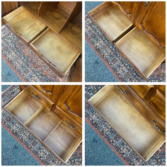 1980s Ethan Allen Country French Solid Birch 6 Drawer Highboy Armoire Dresser (26-5305 Fruitwood) For Sale - Image 9 of 18