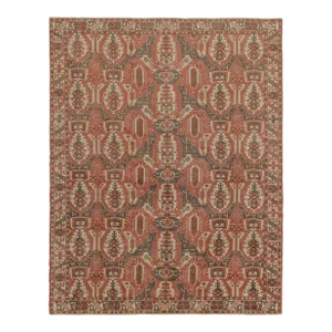 Rug & Kilim’s Classic Tribal Style Rug in Brick Red With Geometric Patterns