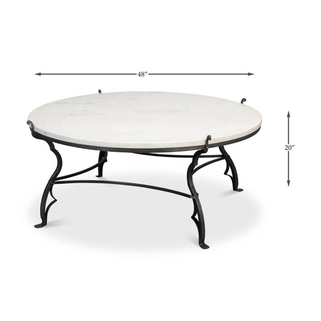 Marble and Iron Coffee Table | Chairish