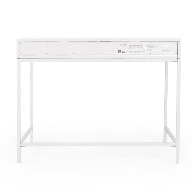 Wood Belka Desk with Drawers, White For Sale - Image 7 of 8