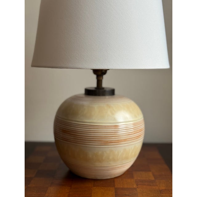 Mid-Century Modern Art Deco Table Lamp by Anna-Maria Thomson for Upsala Ekeby, 1930s For Sale - Image 3 of 11