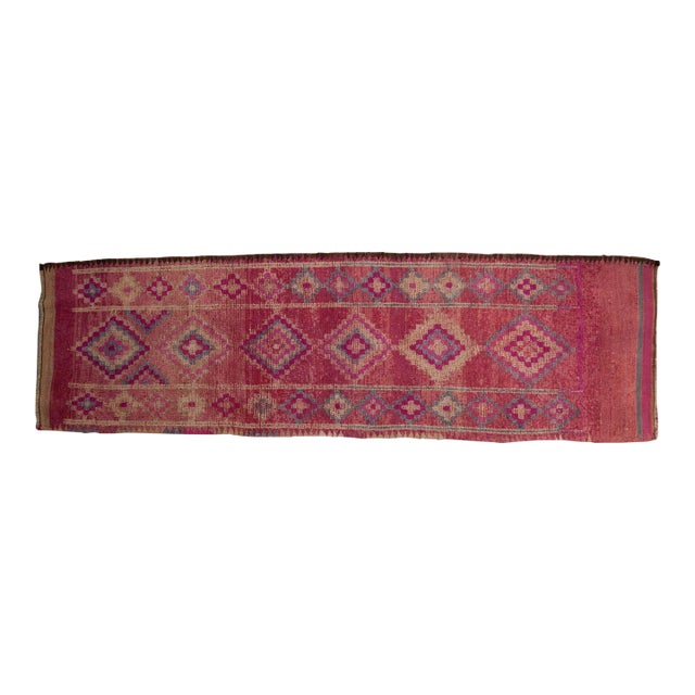 Vintage Distressed Kurd Rug Runner - 3'3" X 10'8" For Sale