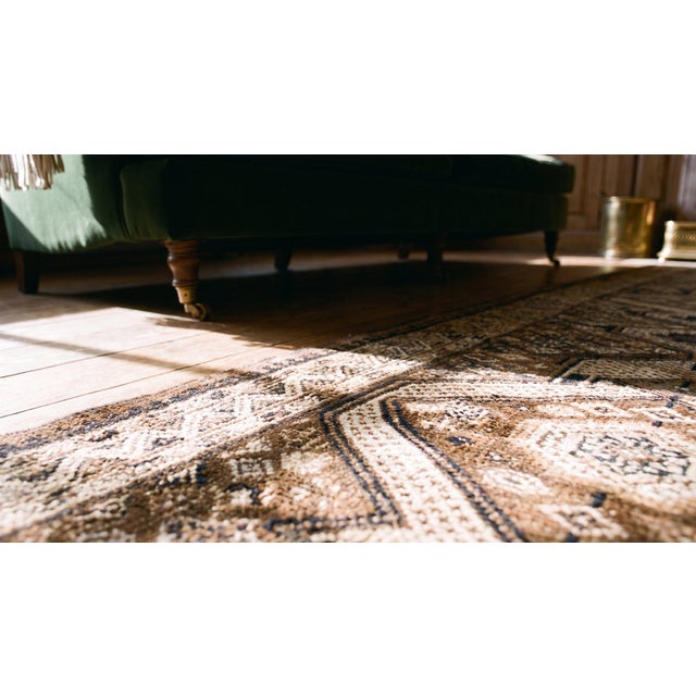 1890s Brown Medallion Antique Persian Serab Rug 3'5" X 16' Handknotted Wool Carpet For Sale - Image 9 of 9