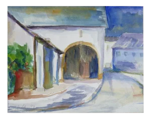 Arc and Houses - Original Watercolor by Armin Guther - 1993 1993