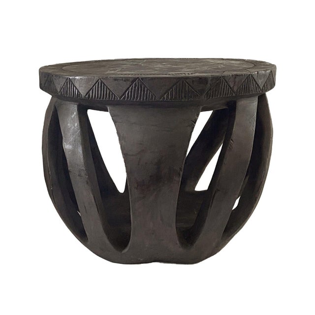 African Vintage Large African Baga Stool /Table Guinea-Bissau 14" H by 17.25"w For Sale - Image 3 of 9