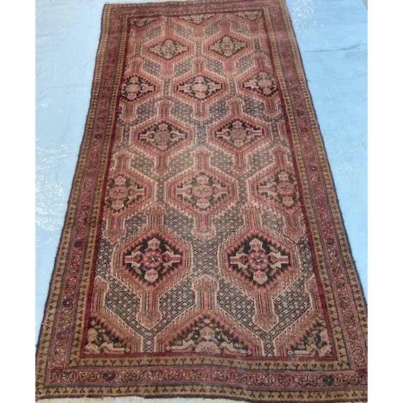 Wool on wool pile genuine hand made antique Persian Malayer-