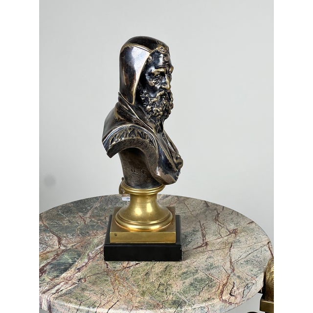 Patinated Bronze Sculpture of Michelangelo by Albert-Ernest Carrier-Belleuse, Modeled Before 1883 in Paris For Sale In Boston - Image 6 of 8