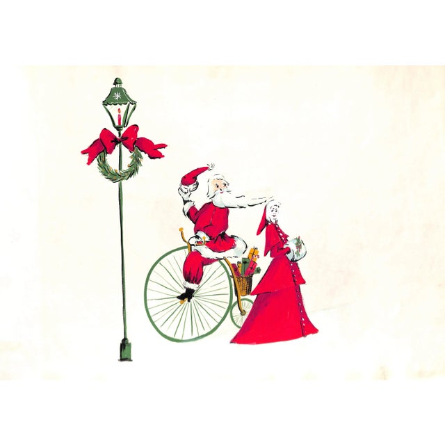 Sz: 14 5/8"H x 23"W Alexander Warren Montel (1921-2002) Fashion illustrator for House of Lanvin Paris in the 1950s...