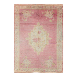 Galerie Shabab Collection Mid-20th Century Handmade Turkish Oushak Throw Rug