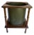 Traditional "Diplomat" Faux Bamboo and Green Metal Wastebasket by Brandt For Sale