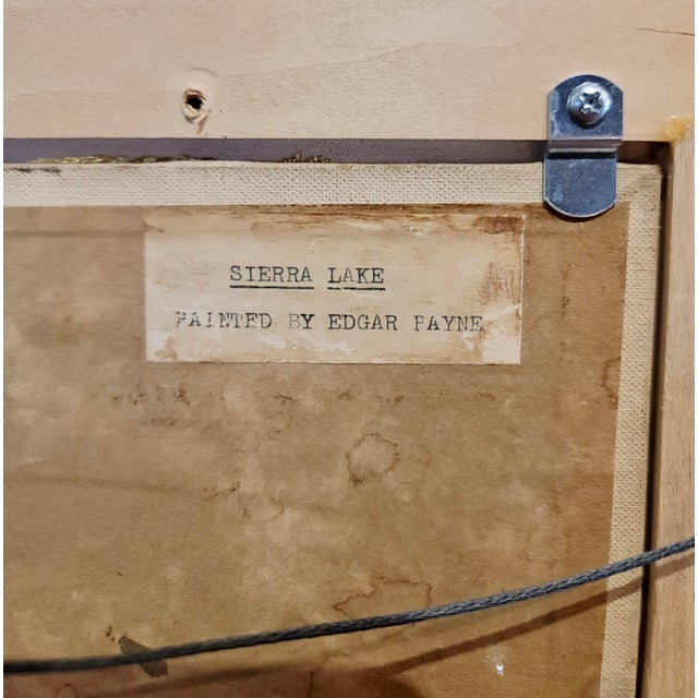 Blue Edgar Payne -Lake in the Sierras-1920s California Impressionist Oil Painting For Sale - Image 8 of 8